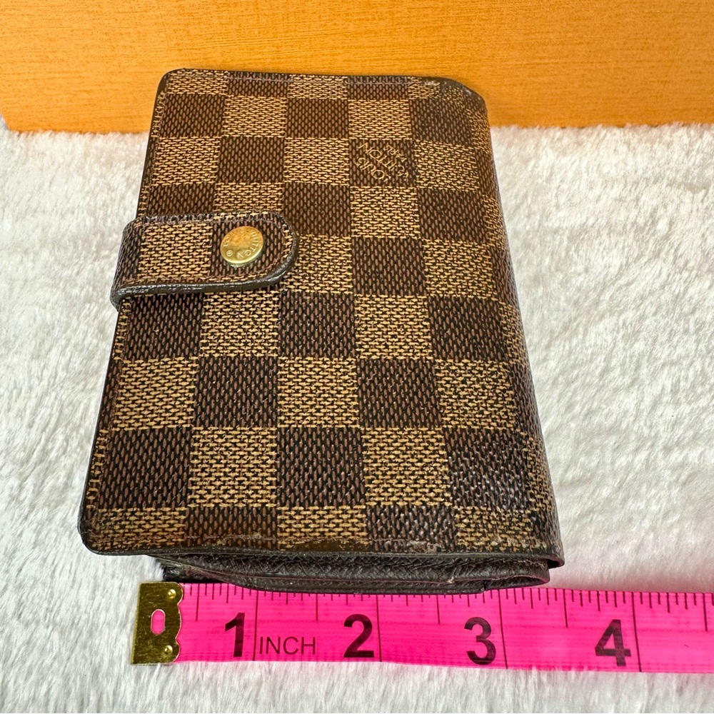 Louis Vuitton Damier Ebene compact Kisslock wallet READ well used - Picture 12 of 12